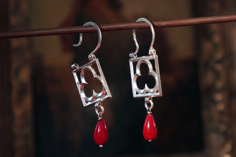 Foliate Collection- Coral Earrings, No. 3