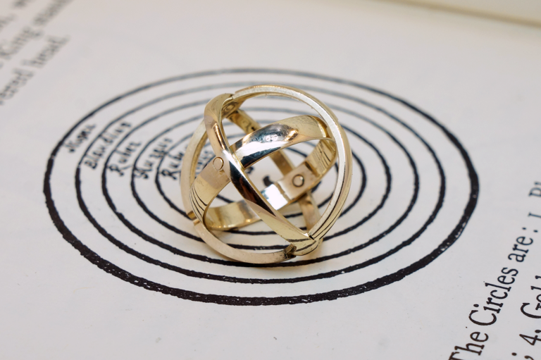 3-Band Armillary Ring, Yellow Gold