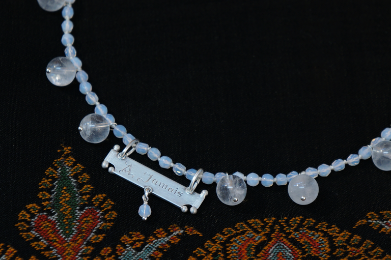 Poesy Necklace With Opalite & Quartz- "A Jamais" (Forever)