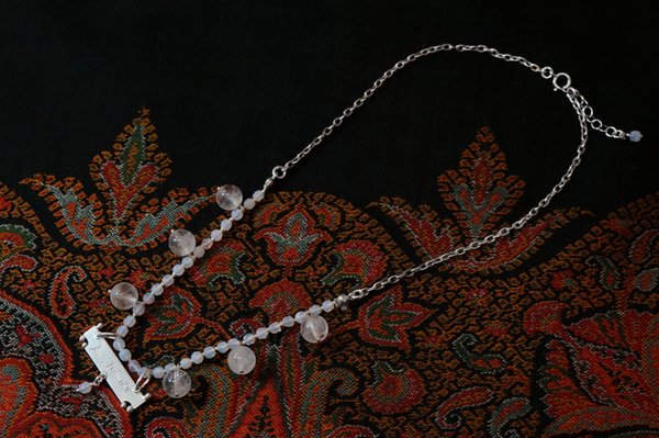Poesy Necklace With Opalite & Quartz- "A Jamais" (Forever)