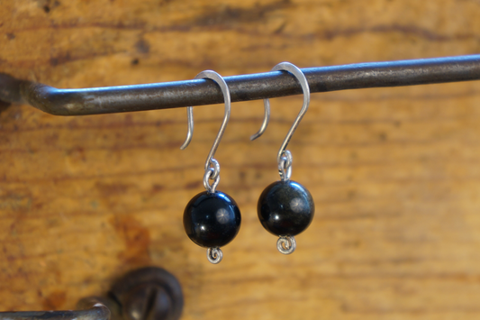 Adele Earrings in Black Obsidian