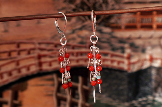 Kanzashi Earrings, No. 1