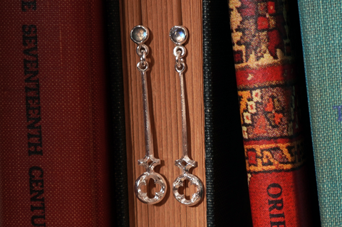 Foliate Collection- No. 6, Luna Earrings, Labradorite