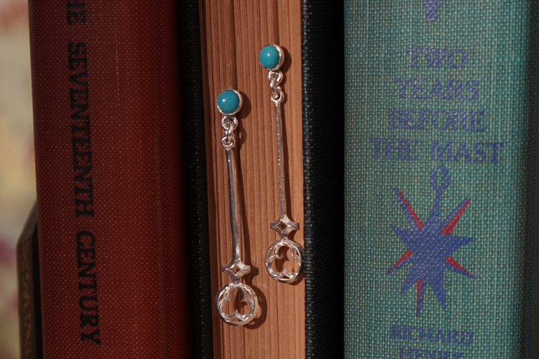Foliate Collection- No. 6, Luna Earrings, Turquoise