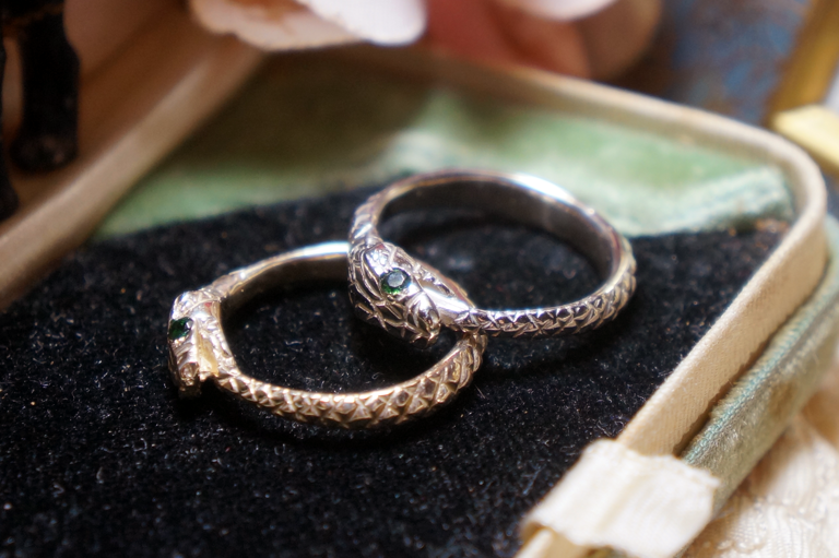 Ouroboros Ring - Gold or Platinum & Gemstone