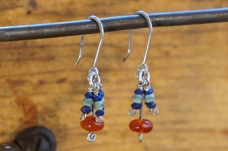 Rasenna Tassel Earrings in Lapis, Turquoise & Carnelian