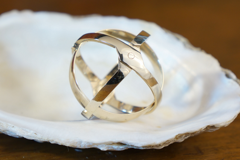 Wide 3-Band Armillary Ring
