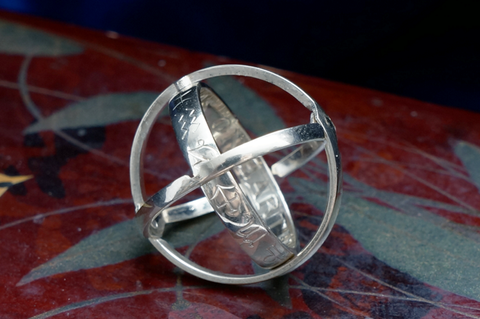3-Band Armillary Ring, Platinum