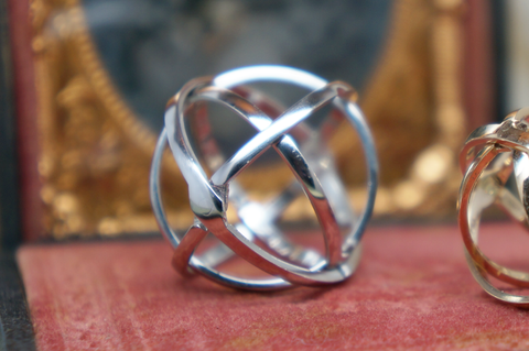 4-Band Armillary Ring, Platinum