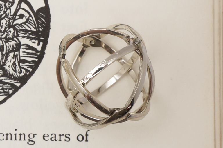 4-Band Armillary Ring, White Gold